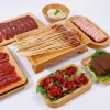 Commercial hot pot side dish plates, melamine tableware, wood-grain imitation trays, special plates for hot pot restaurants, sliced beef and mutton for plating Specification image
